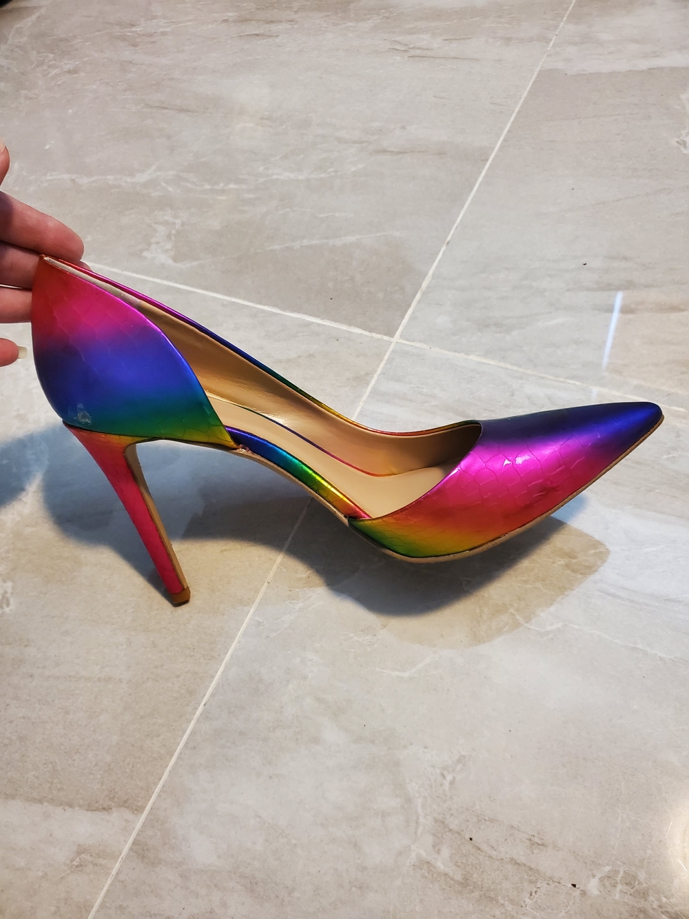 Iridescent Rainbow Pointed-Toe High Heel Pump - Women